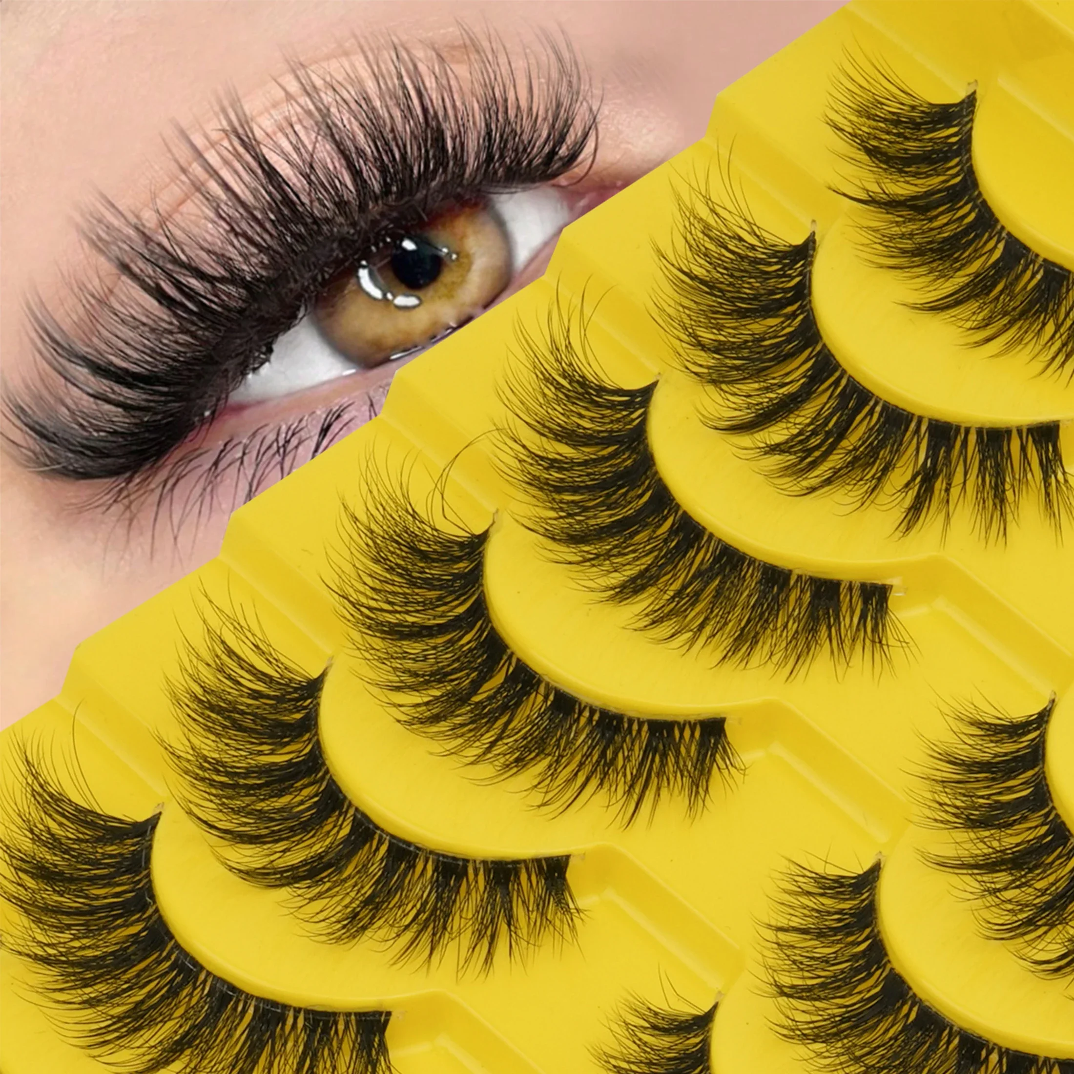 5 Pairs Messy Fluffy Strip Fal - Beauty Makeup Women recension och pris