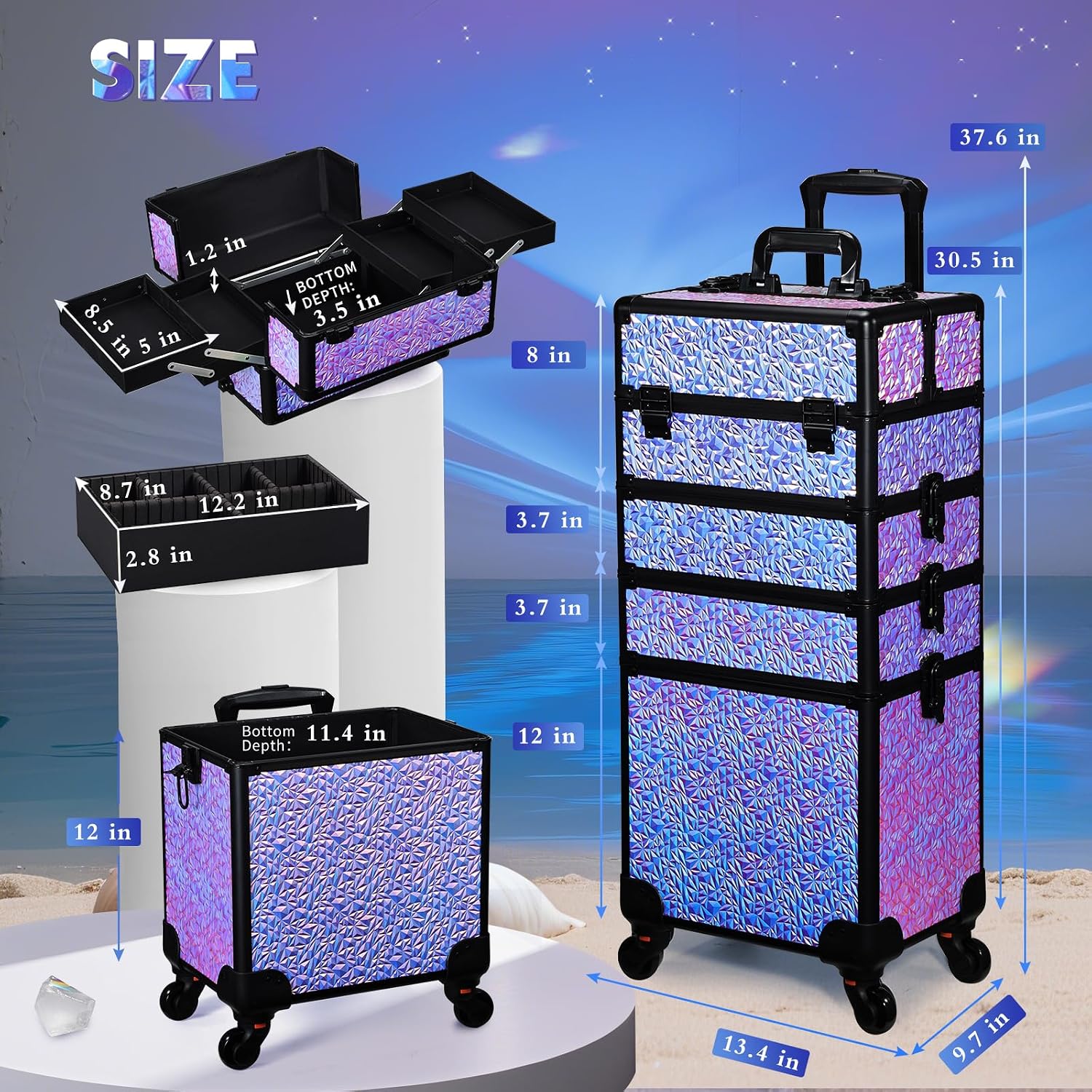 Rolling Makeup Train Case, Lar - Beauty Makeup Vanity Set recension och pris