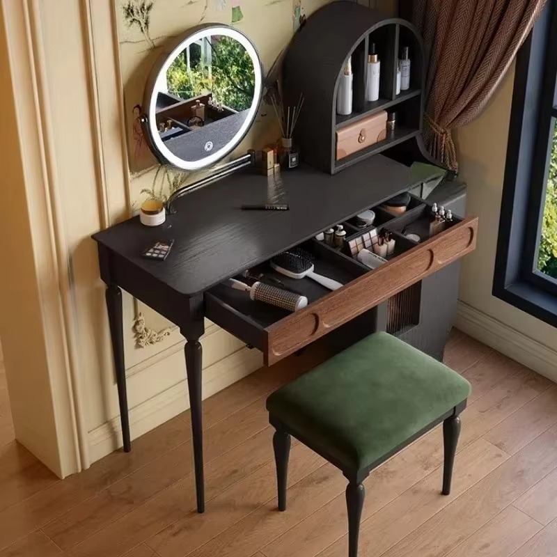 Italian Black Vanity Table Dra - Beauty Makeup Vanity Set recension och pris