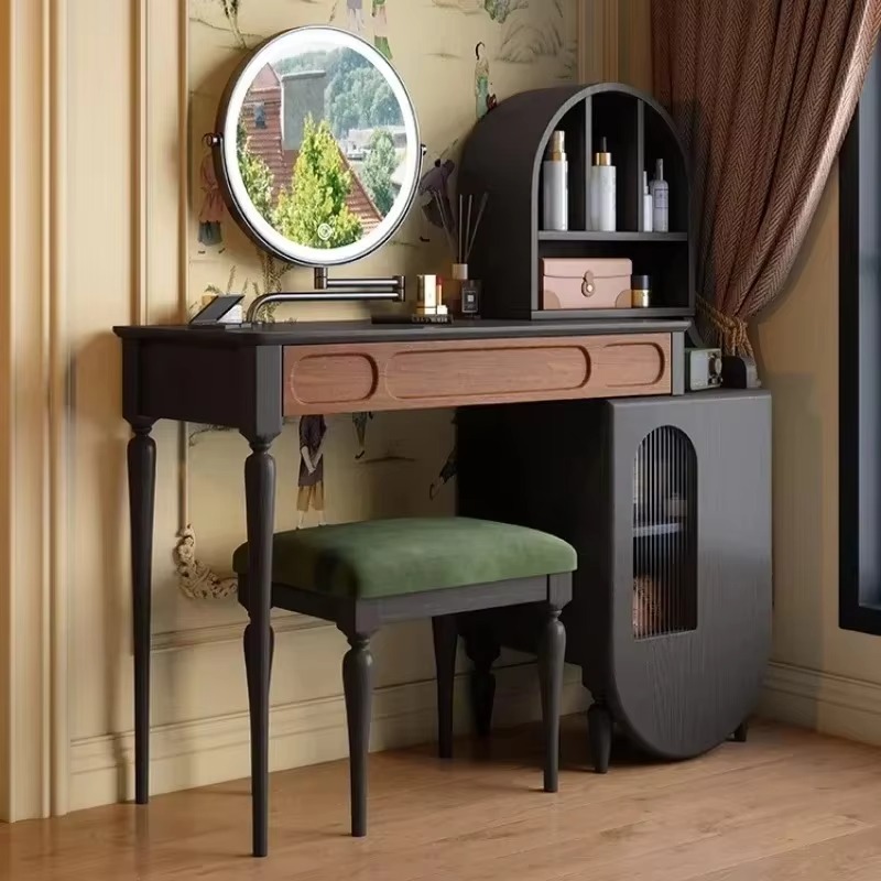 Italian Black Vanity Table Dra - Beauty Makeup Vanity Set recension och pris
